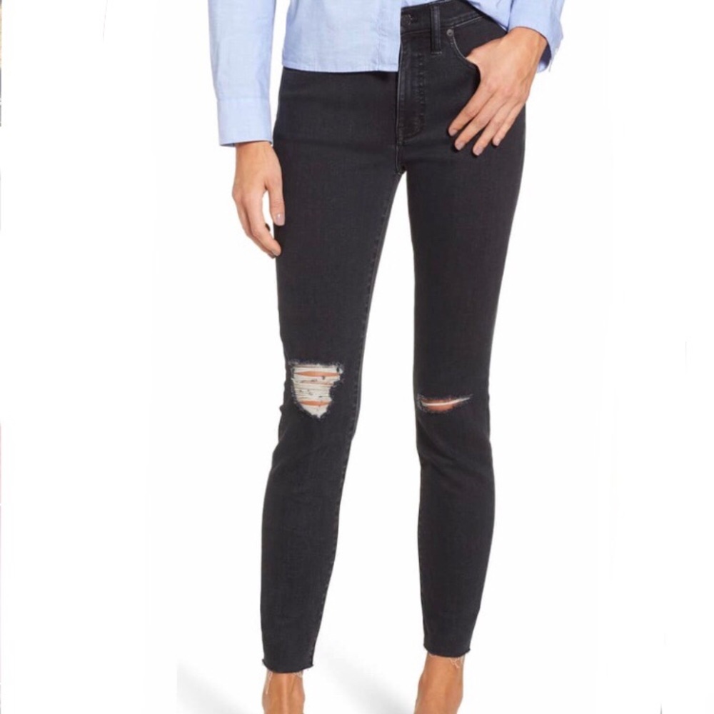 SOLD - Madewell 9” High-Rise Ripped Skinny